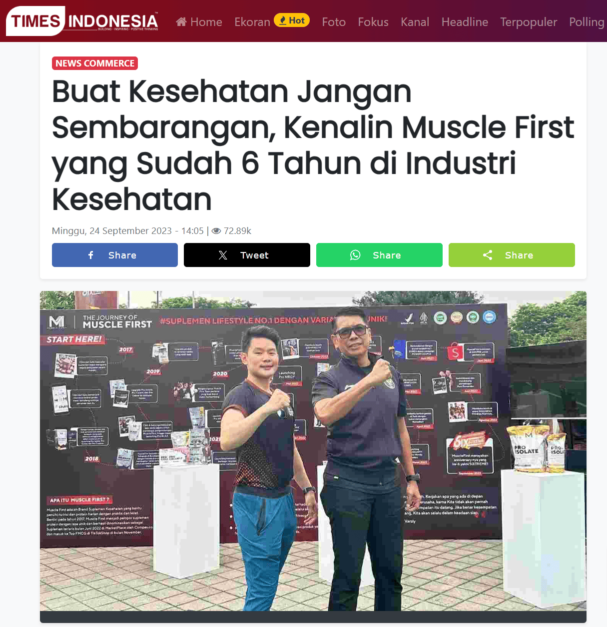 Artikel yang meliput Muscle First